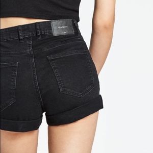 Zara High Waist Black Jean Shorts Size 2